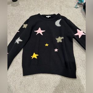 white birch star and moon sweater